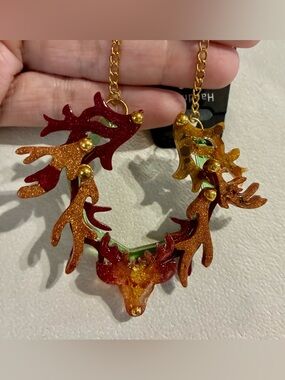 Hand Crafted Resin Deer Antler Wreath Ornament